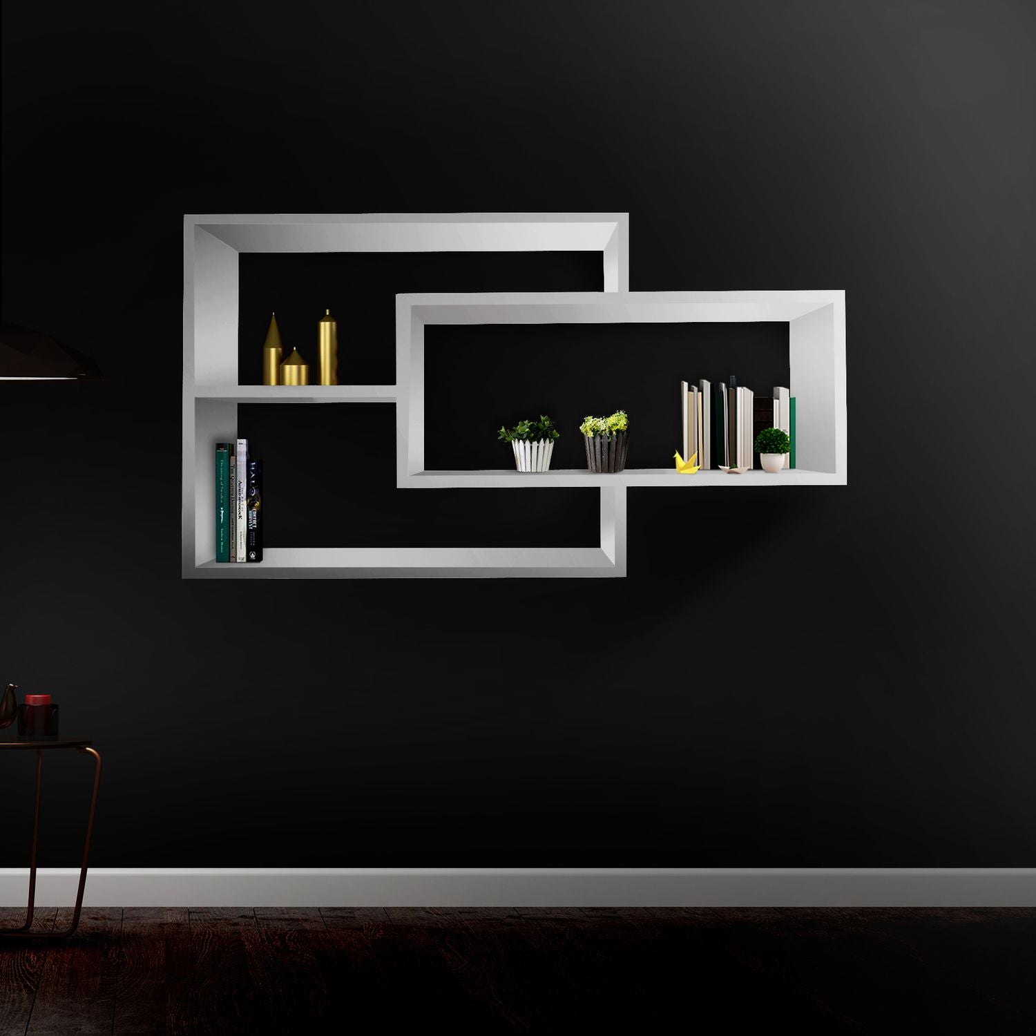 Wandregal Karo Schweberegal aus Holz