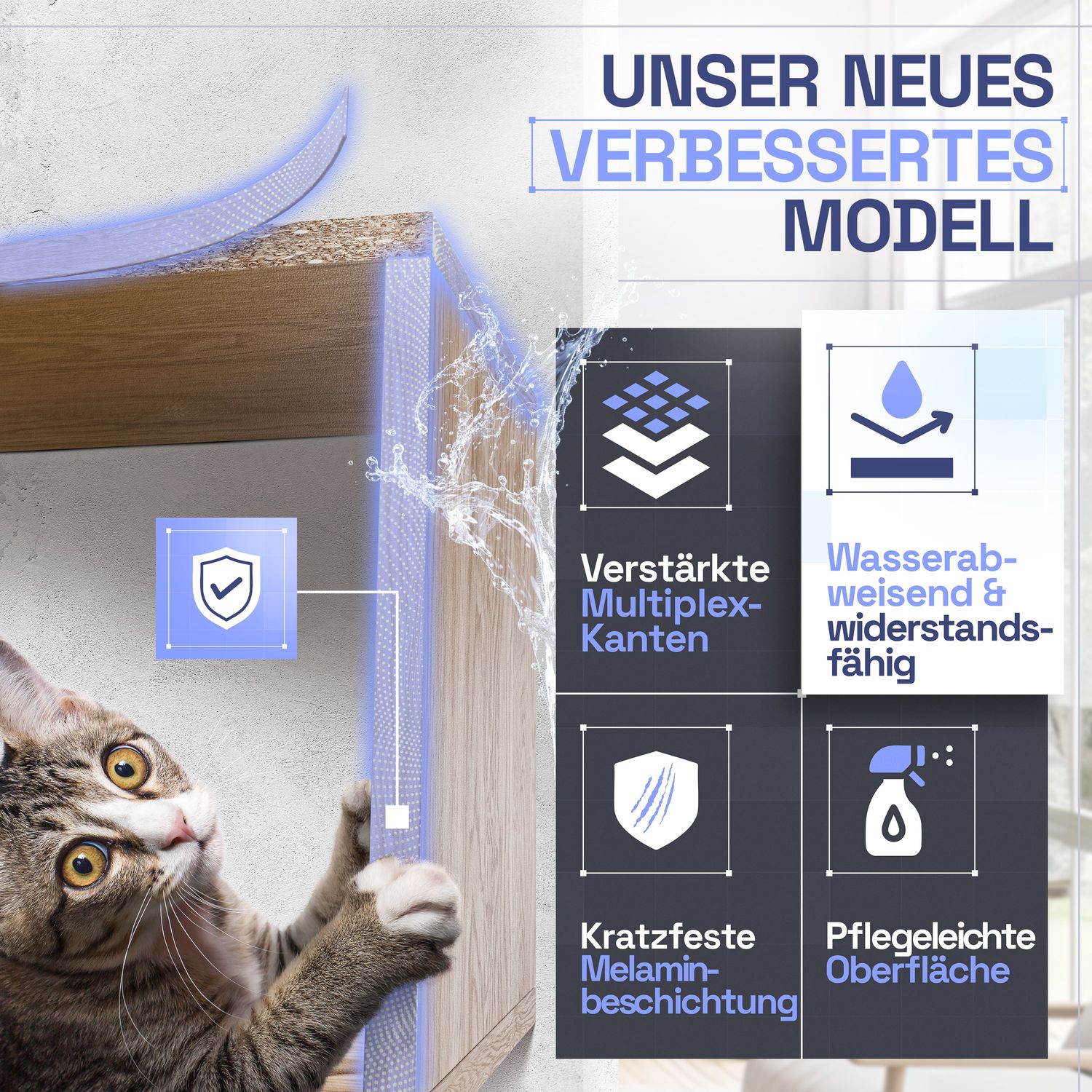 Wandregal Karo Schweberegal aus Holz