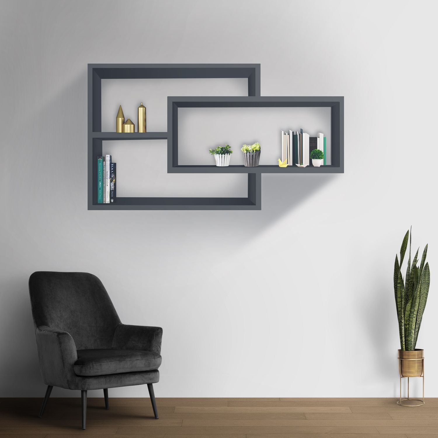 Wandregal Karo Schweberegal aus Holz