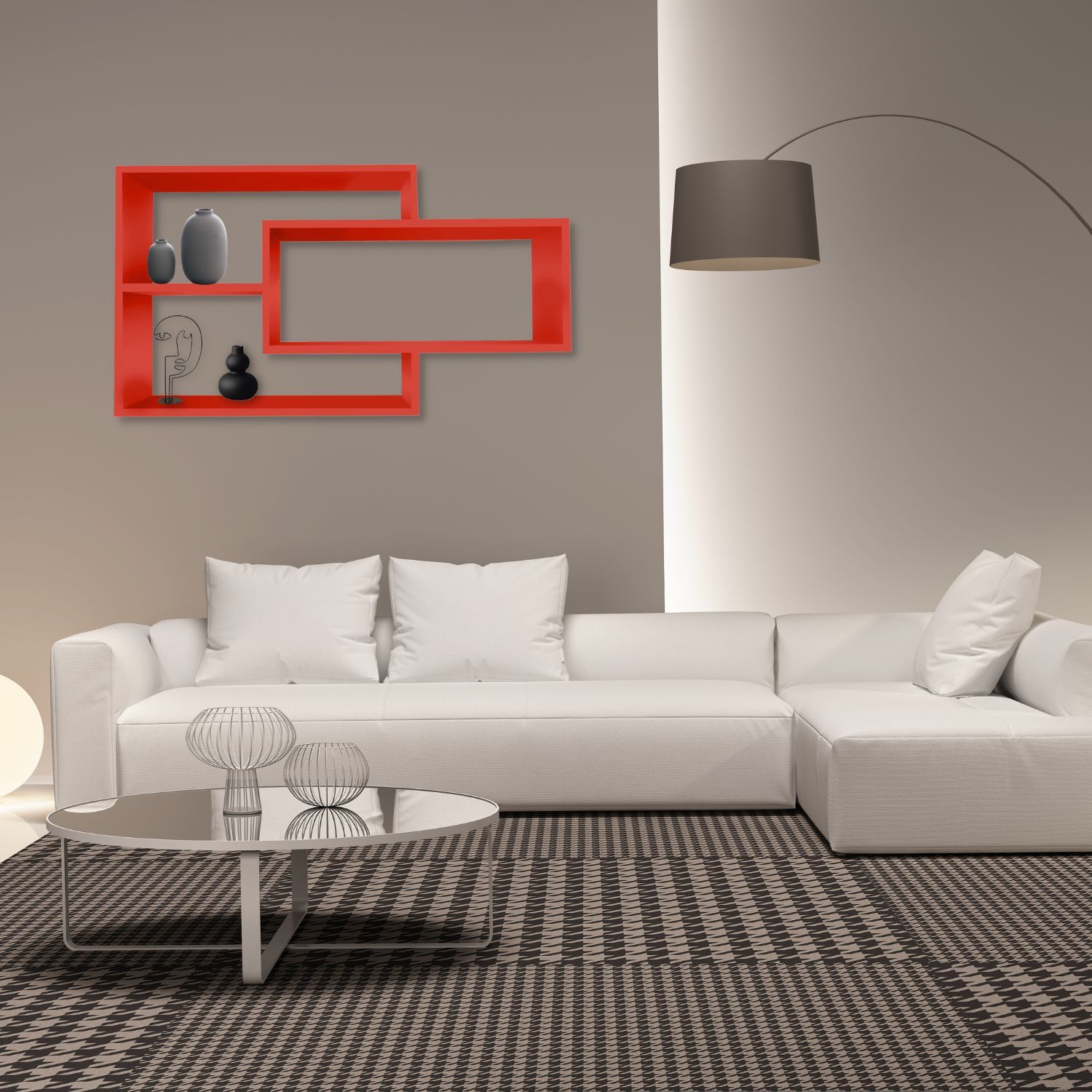 Wandregal Karo Schweberegal aus Holz