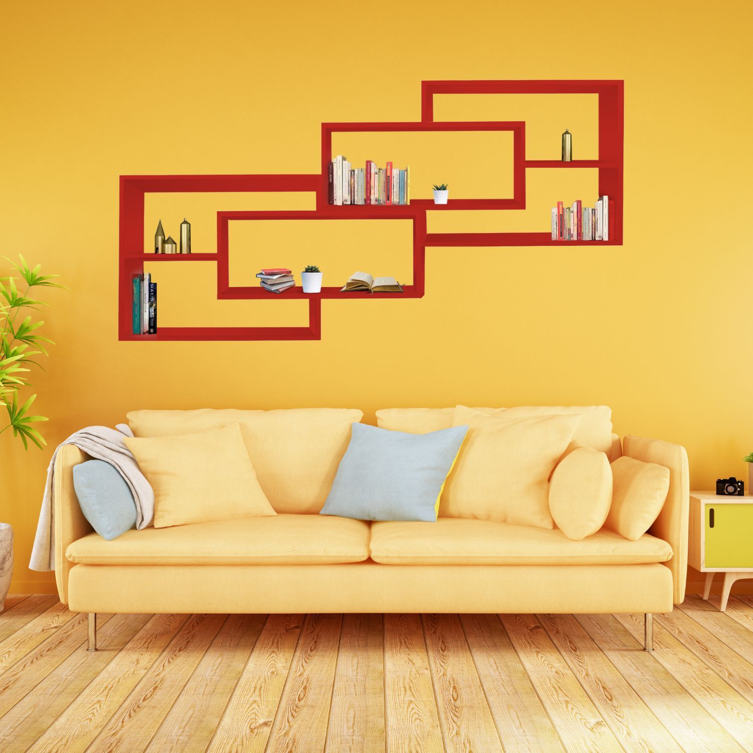 Wandregal Karo Schweberegal aus Holz