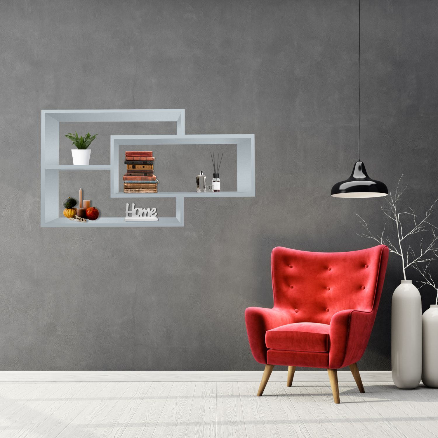 Wandregal Karo Schweberegal aus Holz