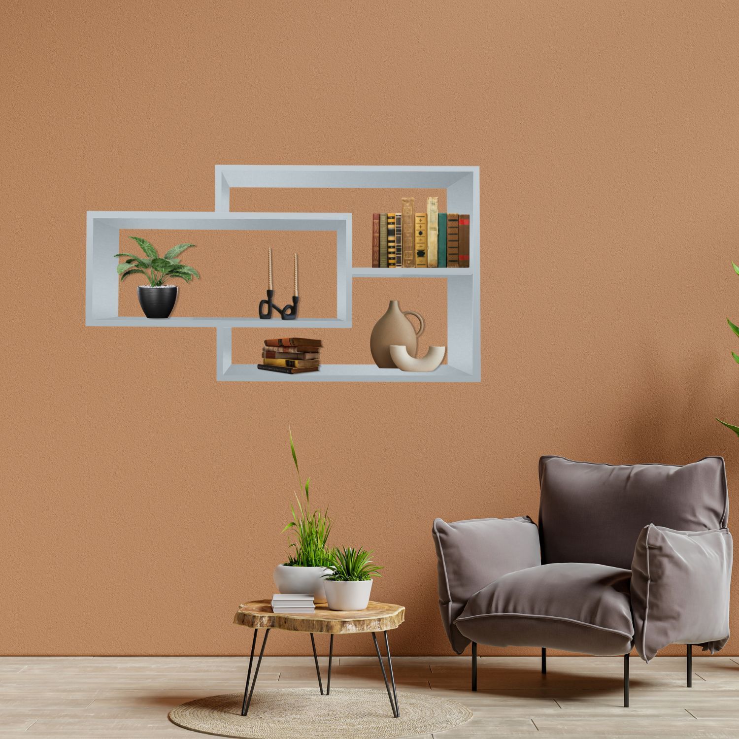 Wandregal Karo Schweberegal aus Holz