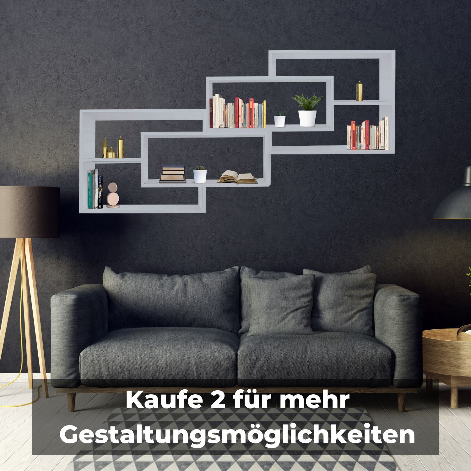 Wandregal Karo Schweberegal aus Holz