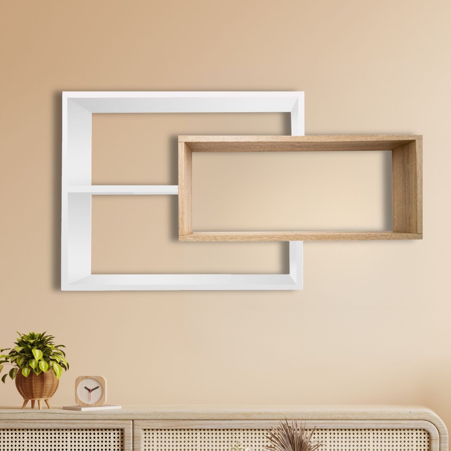 Wandregal Karo Schweberegal aus Holz