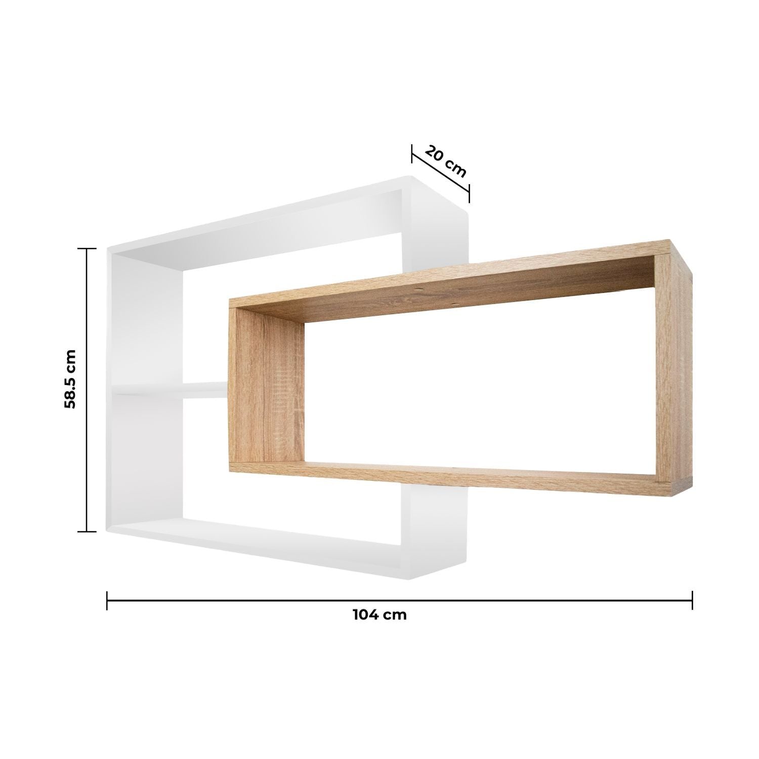 Wandregal Karo Schweberegal aus Holz