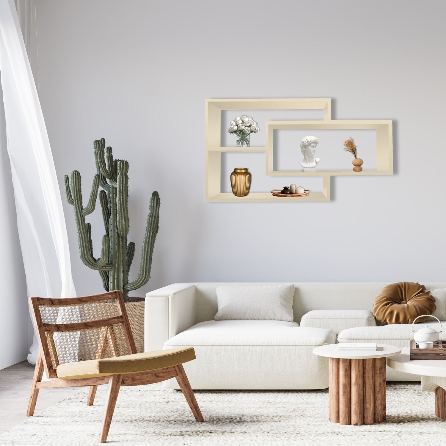 Wandregal Karo Schweberegal aus Holz