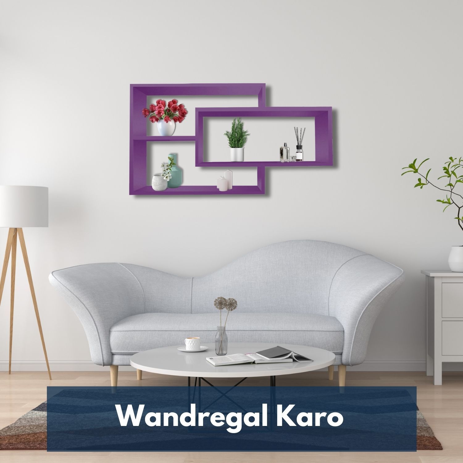 Wandregal Karo Schweberegal aus Holz