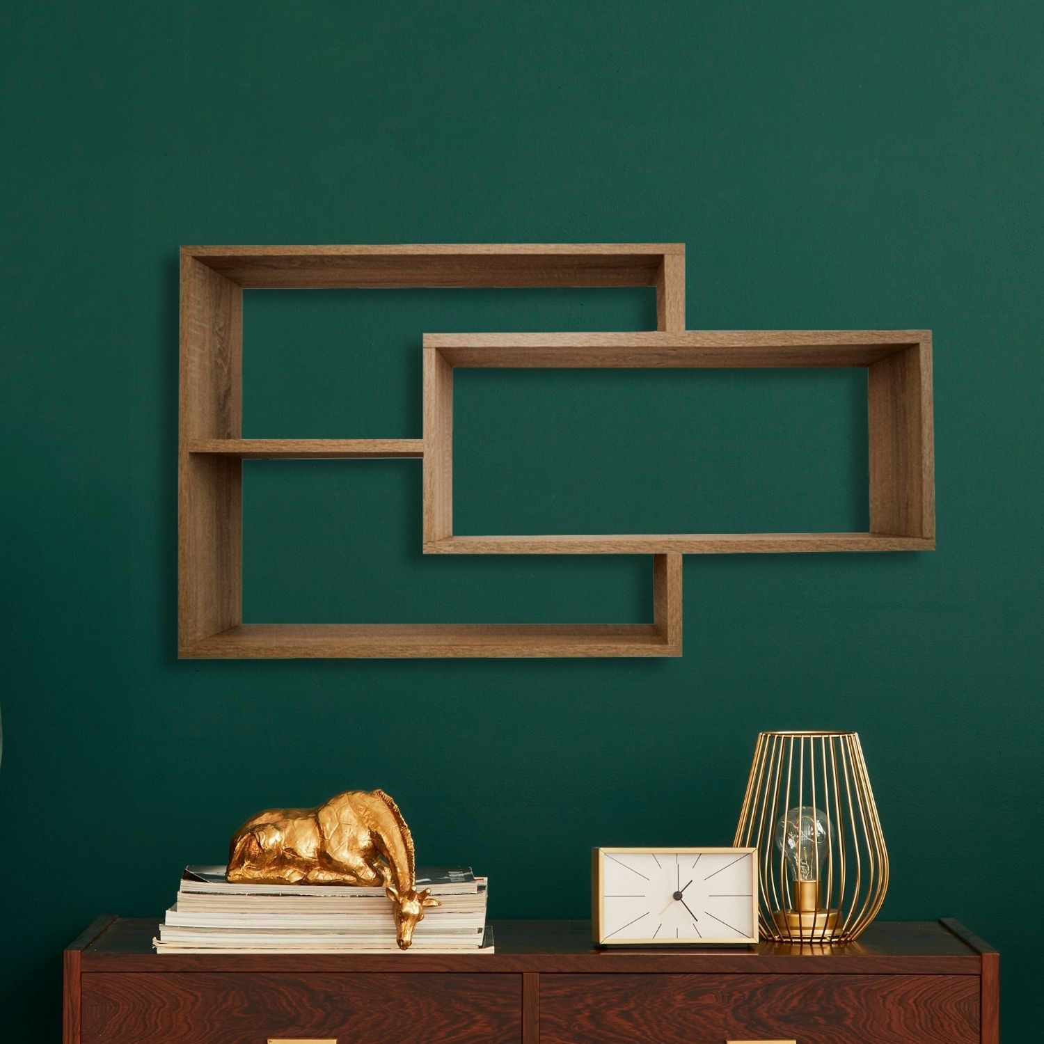 Wandregal Karo Schweberegal aus Holz