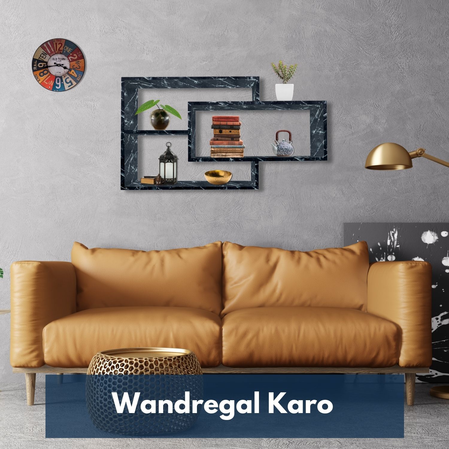 Wandregal Karo Schweberegal aus Holz