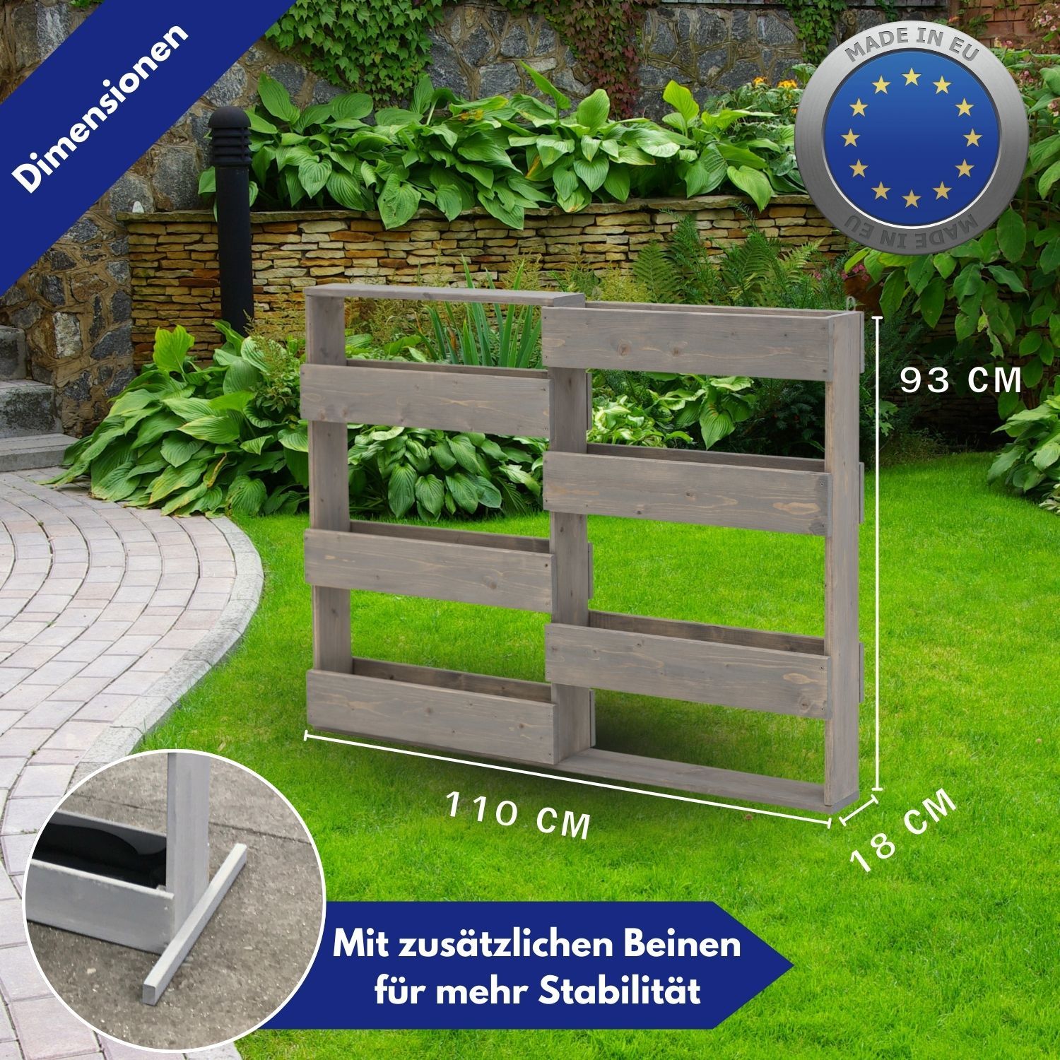 Coemo Vertikalbeet Riga Kräuterbeet Holz 6 Pflanzkästen
