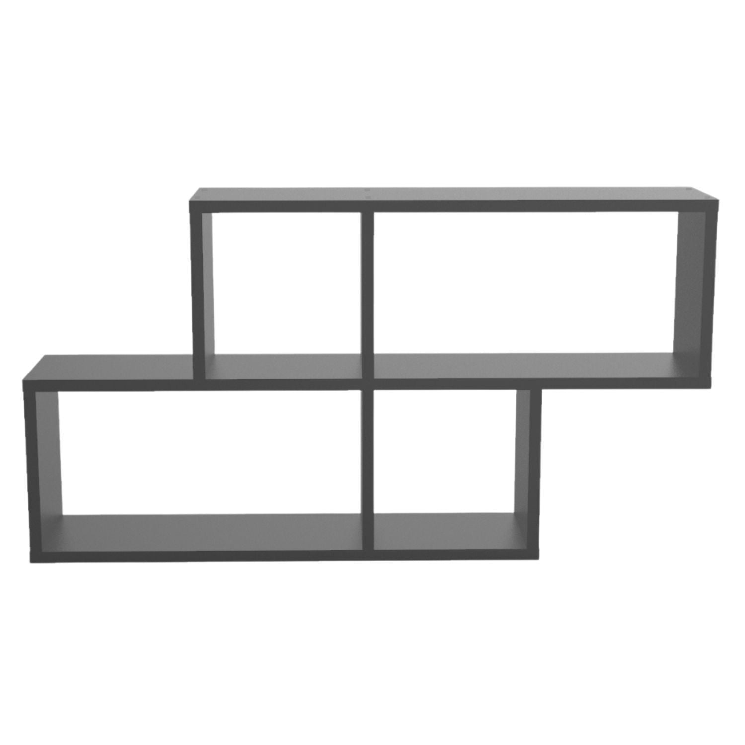 Coemo Wandregal Ernie aus Holz MDF, 4 Fächer vertikal versetzt