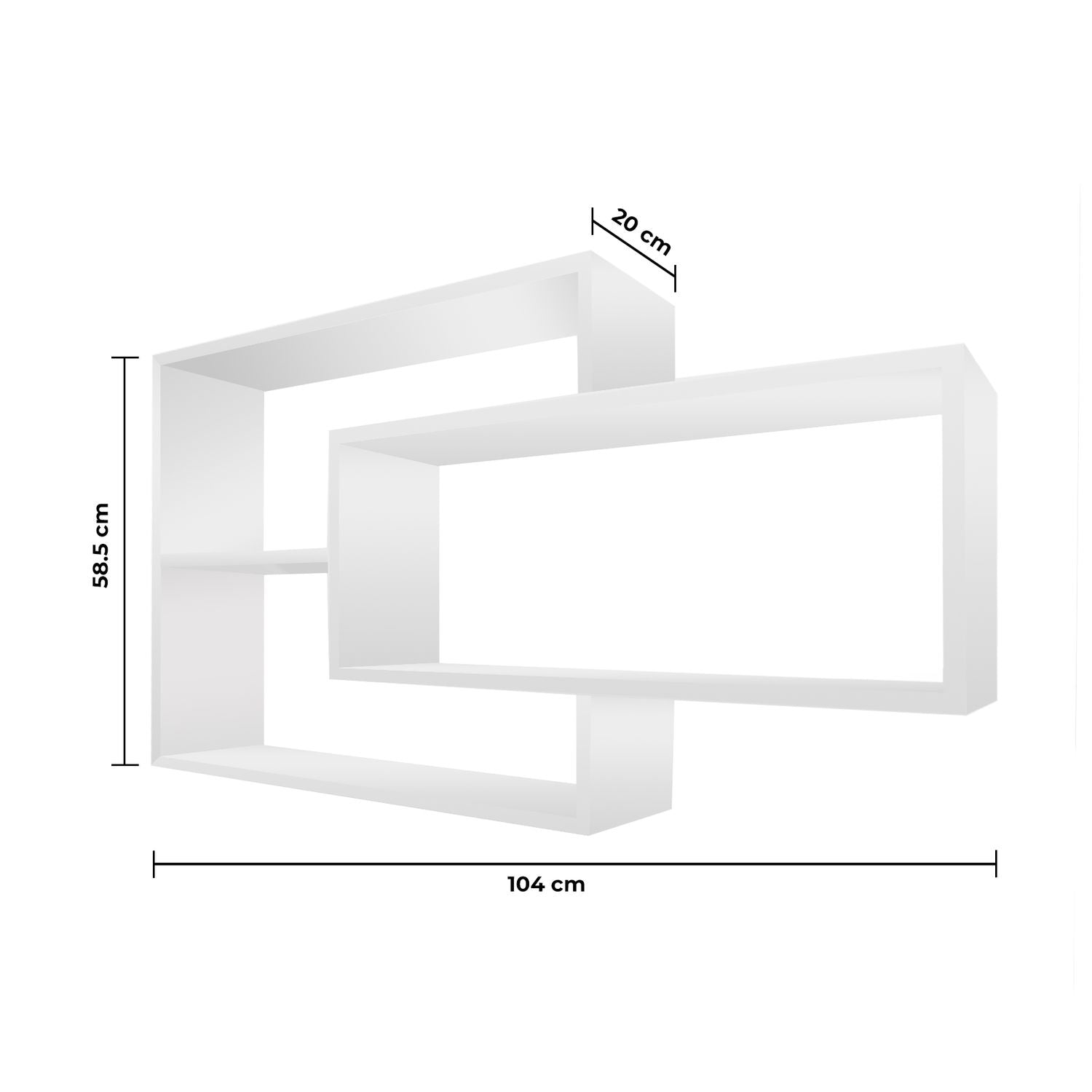 1B Wandregal Karo Schweberegal aus Holz