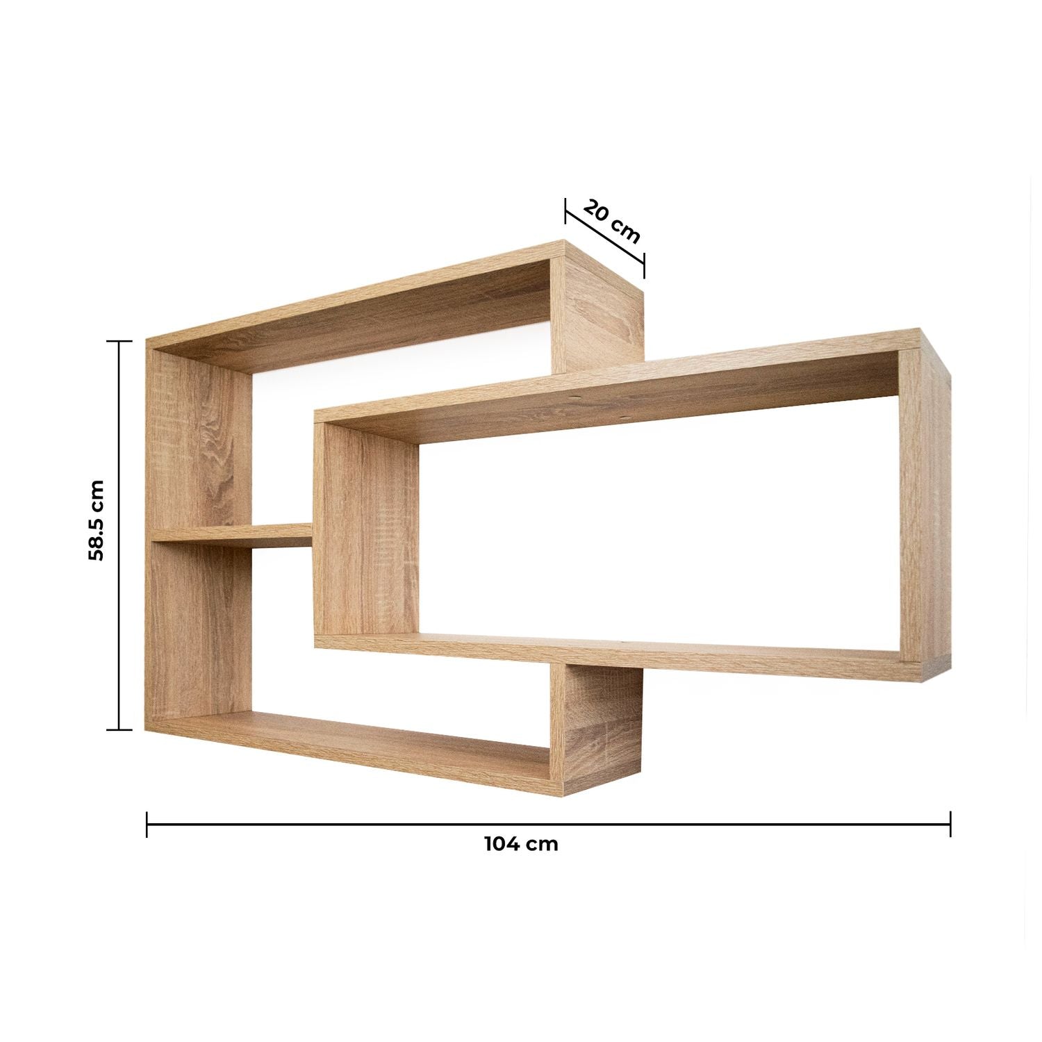 1B Wandregal Karo Schweberegal aus Holz