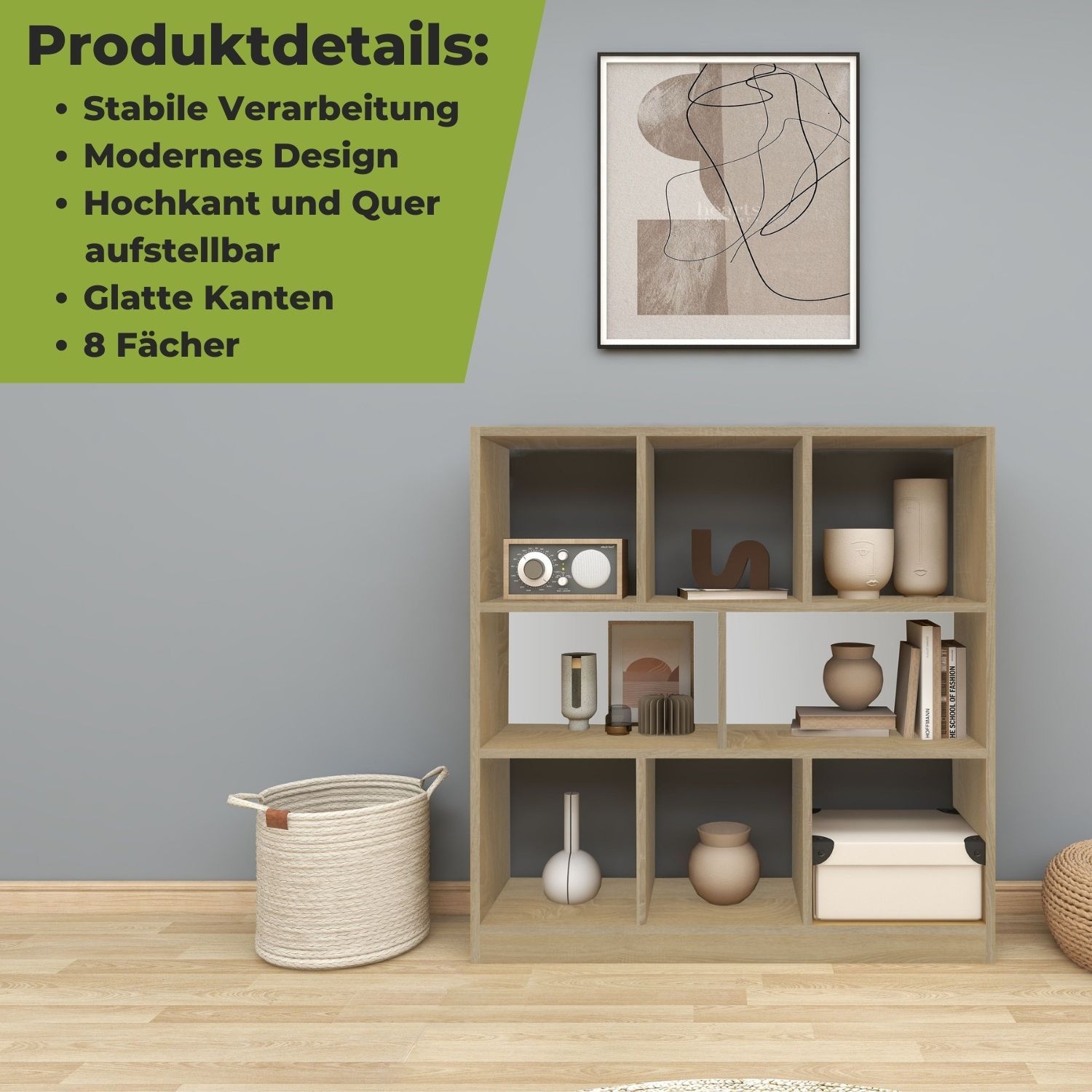 Raumteiler Split in der Farbe Natur mit Produktdetails
