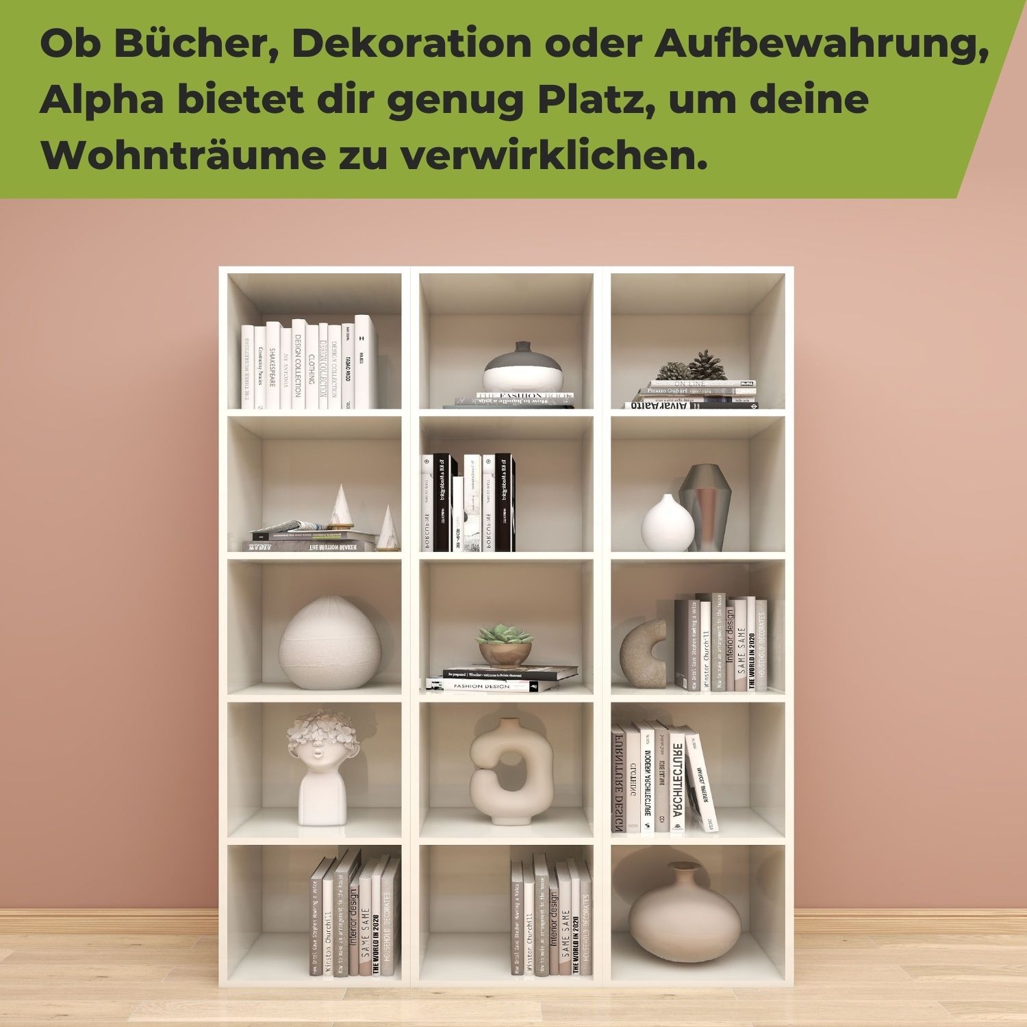 Standregal Alpha 135 in der Farbe Weiß in 3er Kombination