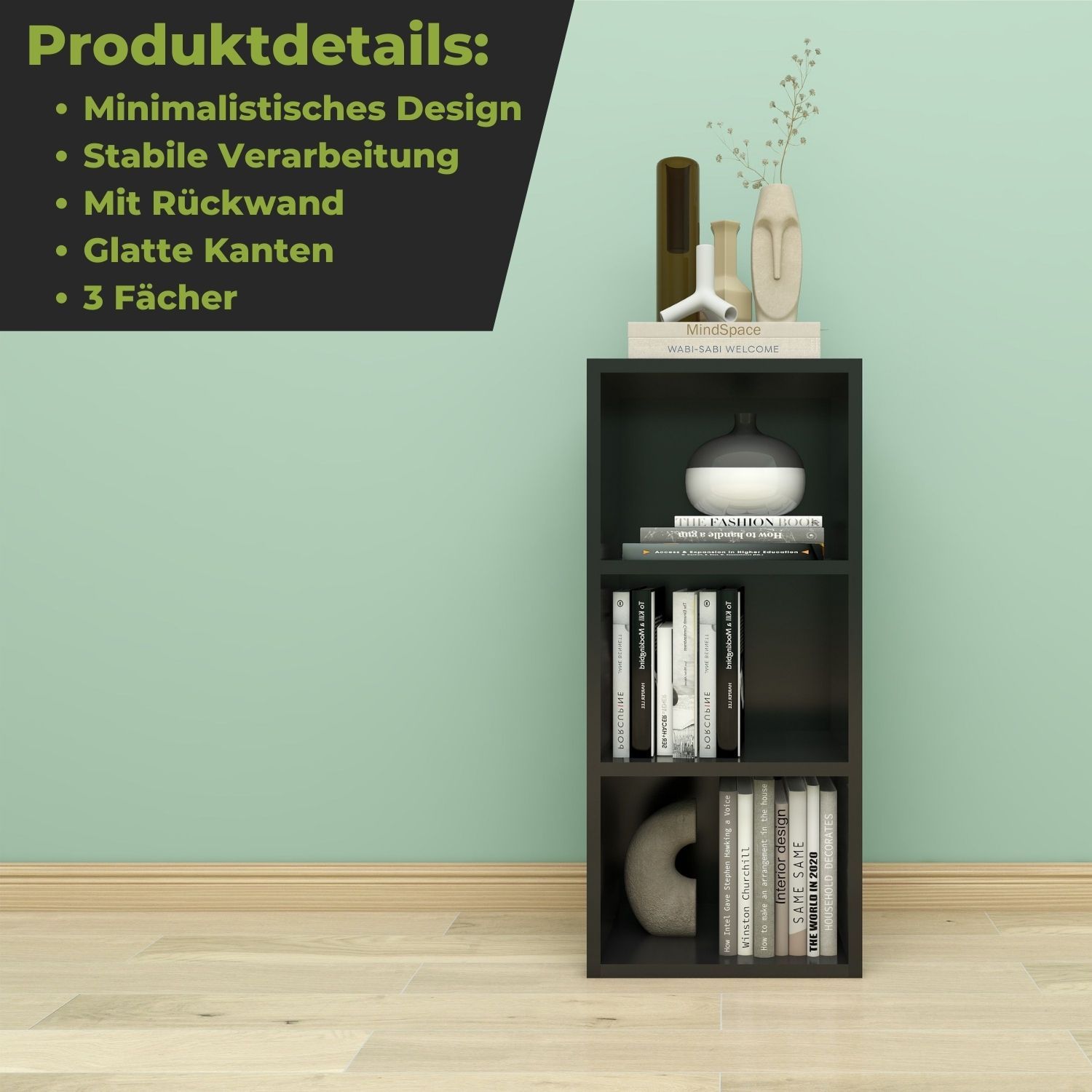 Standregal Alpha 80 in der Farbe Schwarz mit Produktdetails
