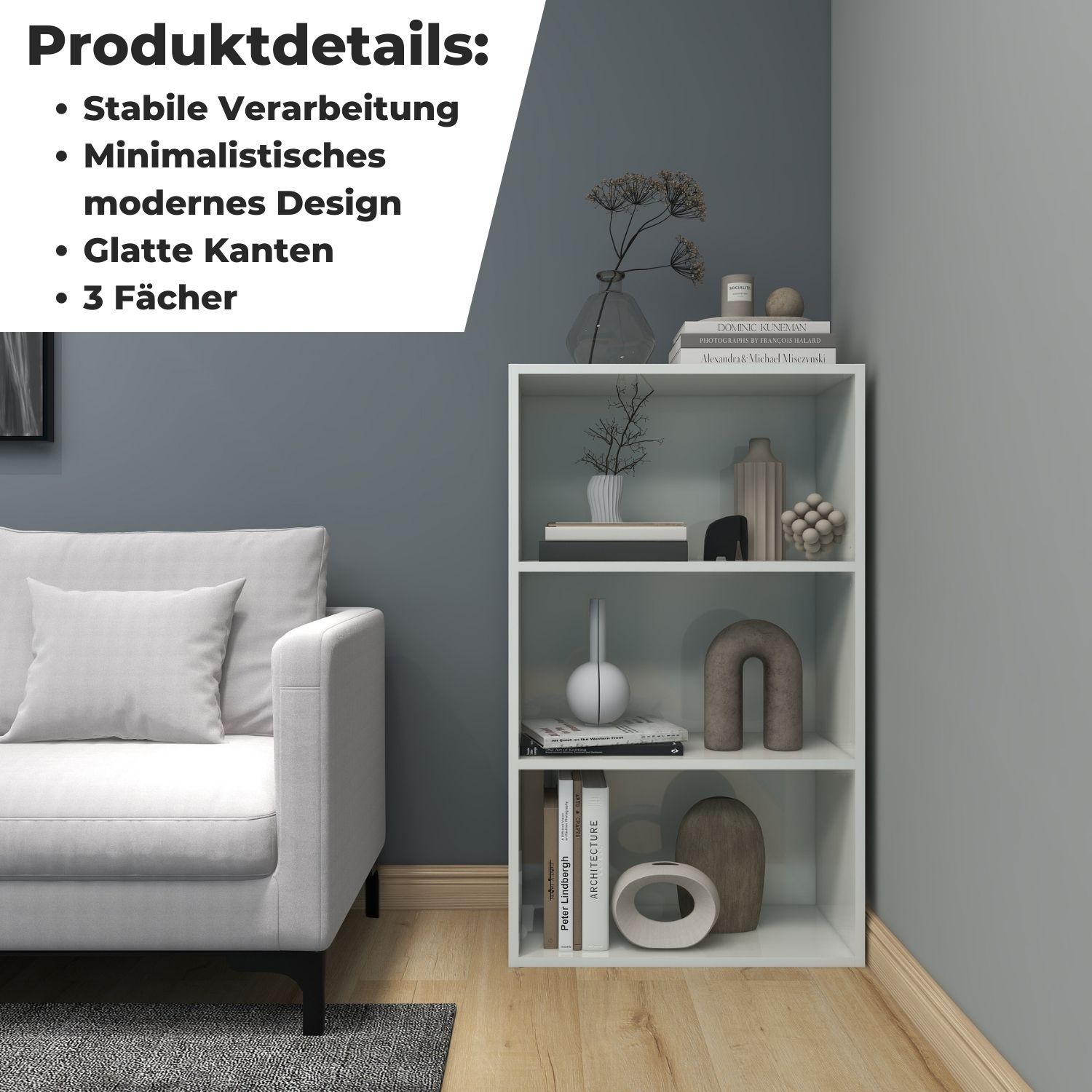 Aktenregal Delta-3 in der Farbe Weiß mit Produktdetails