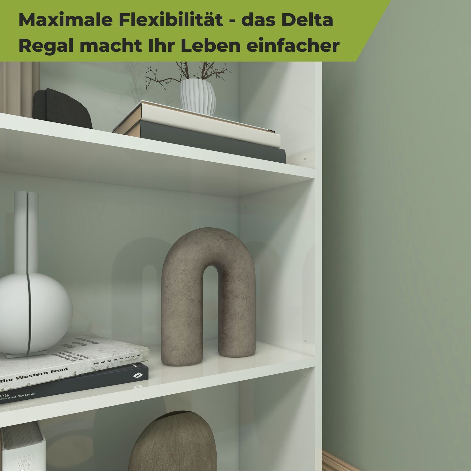 Aktenregal Delta-3 in der Farbe Weiß in Detailansicht