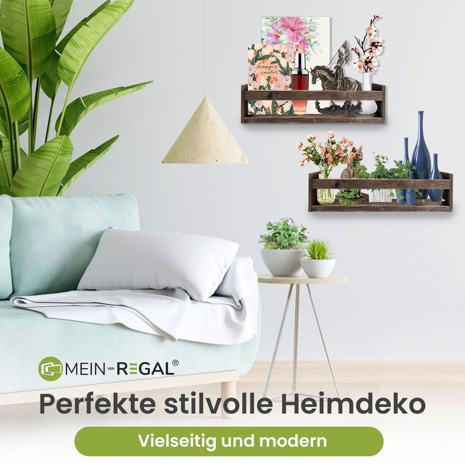 Mein-Regal Wandregal Alma Rustikal Set 2 Stk. aus Holz