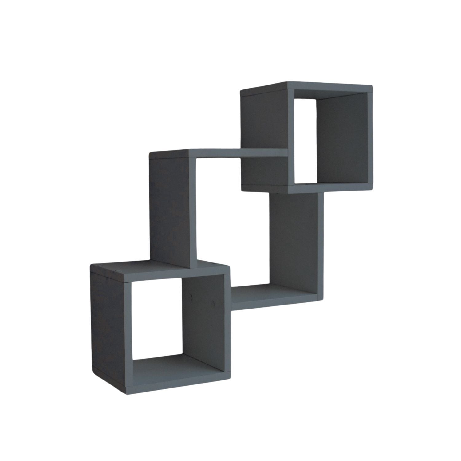 Mein-Regal Wandregal Connect aus Holz MDF, 3 Fächer vertikal versetzt