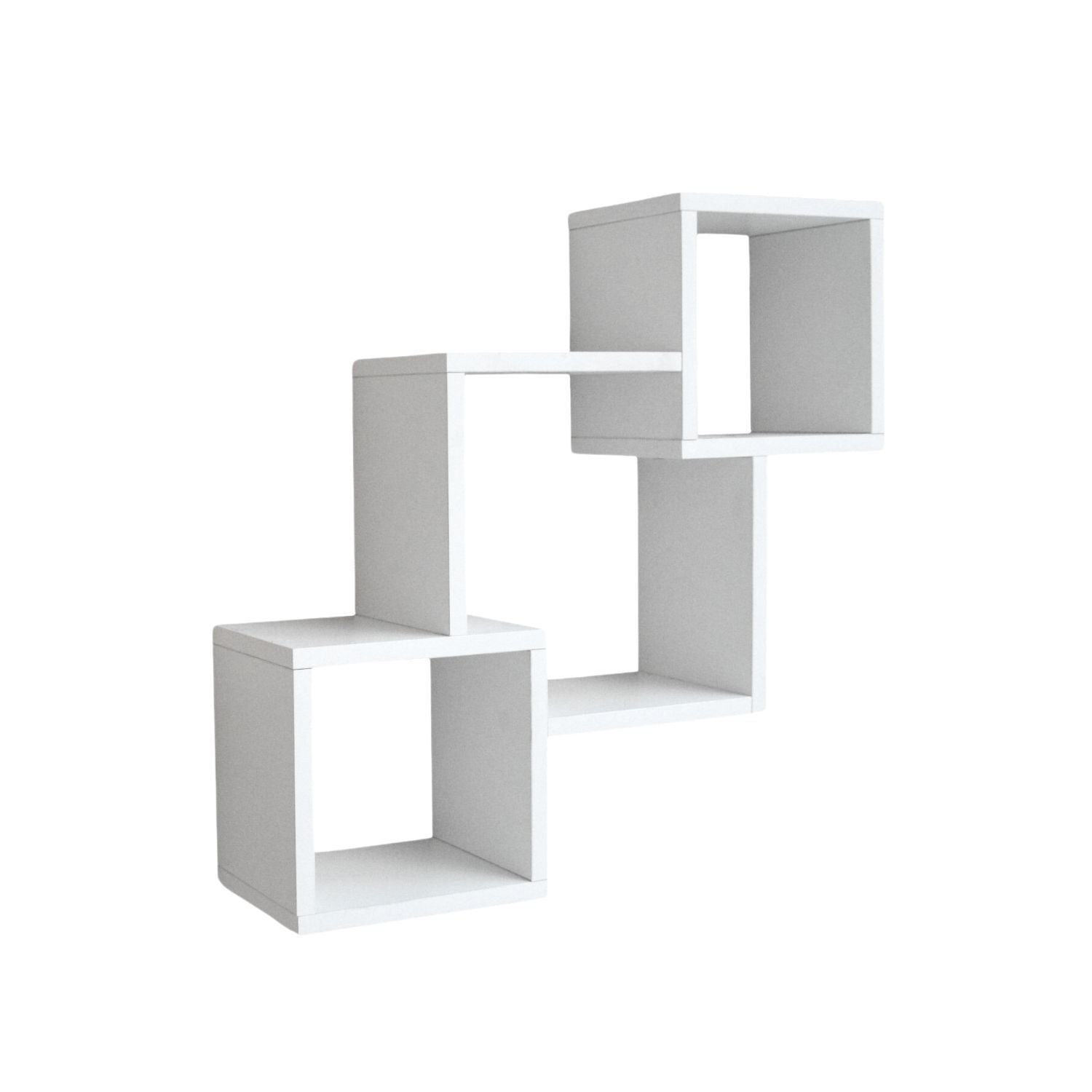 Mein-Regal Wandregal Connect aus Holz MDF, 3 Fächer vertikal versetzt