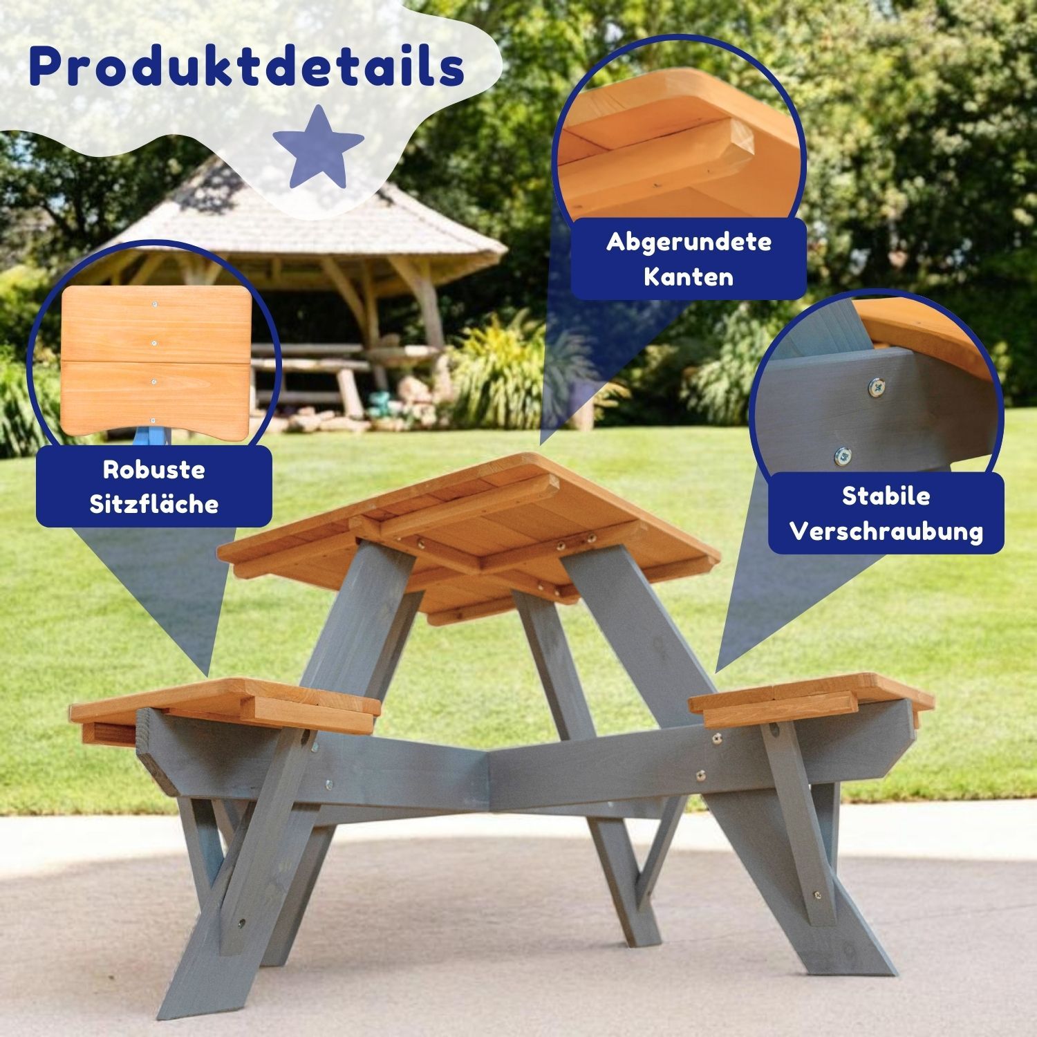 Coemo Kindersitzgruppe Romy Kindertisch und Sitze Gartentisch