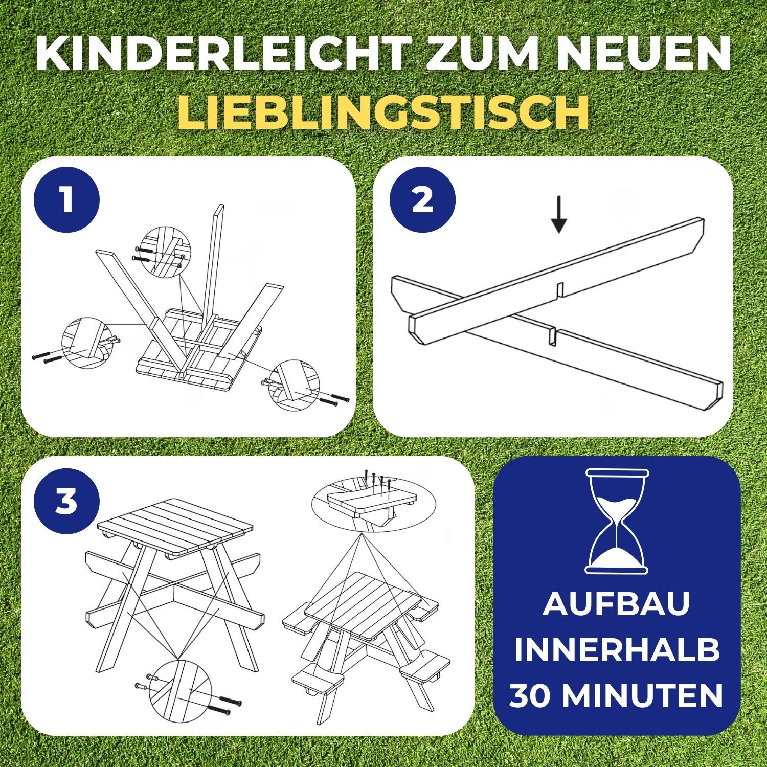 Coemo Kindersitzgruppe Romy Kindertisch und Sitze Gartentisch