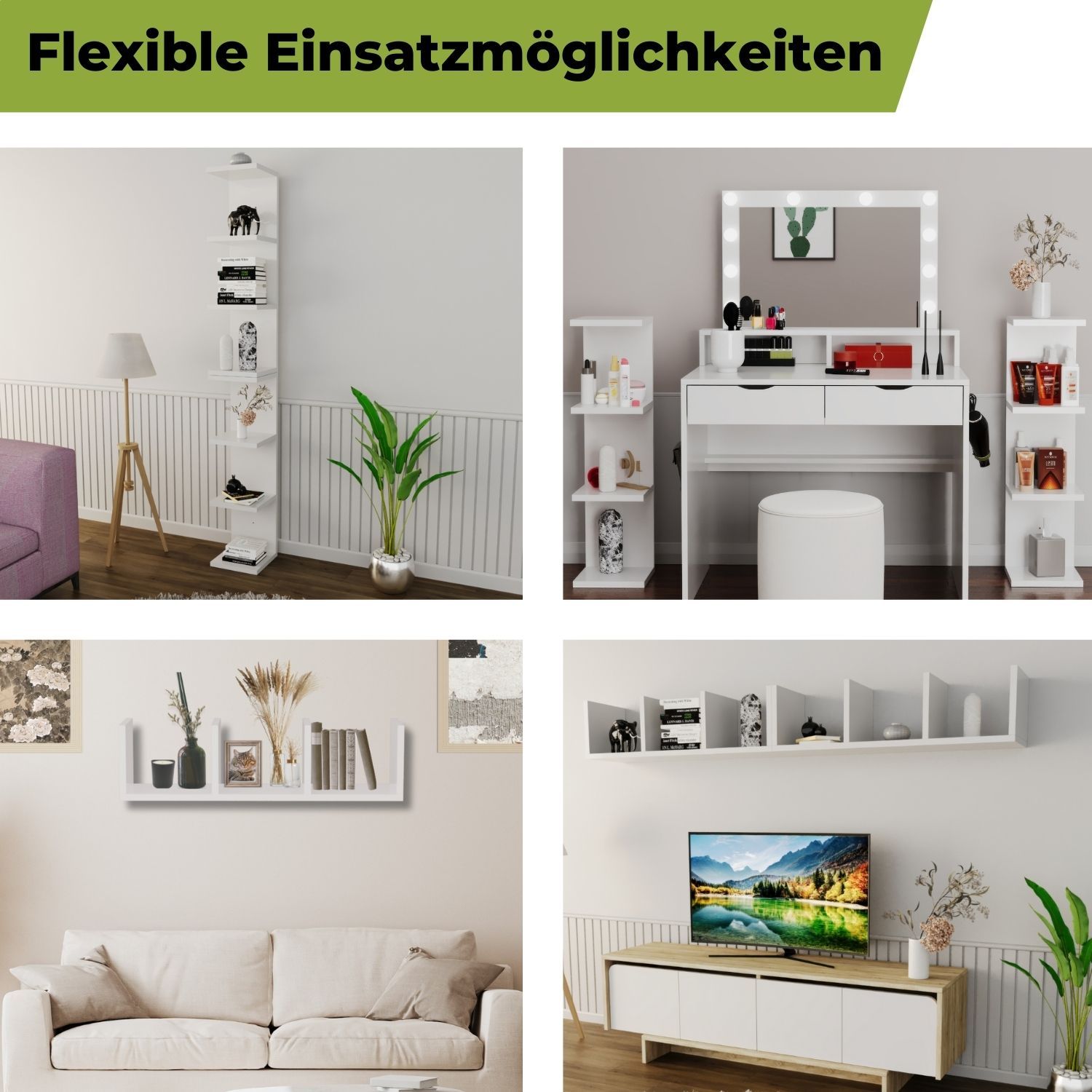 Mein-Regal Regal Diva freistehendes 6-stöckiges schmales Regal modernes Design