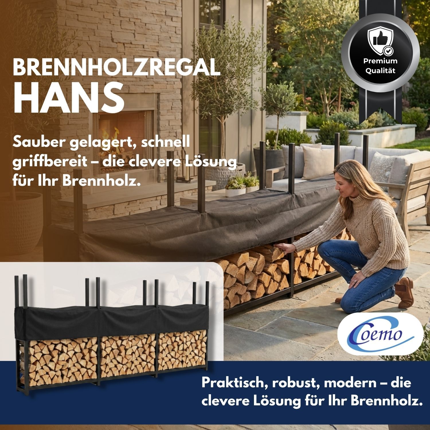 Coemo Kaminholzregal HANS Brennholz Regal