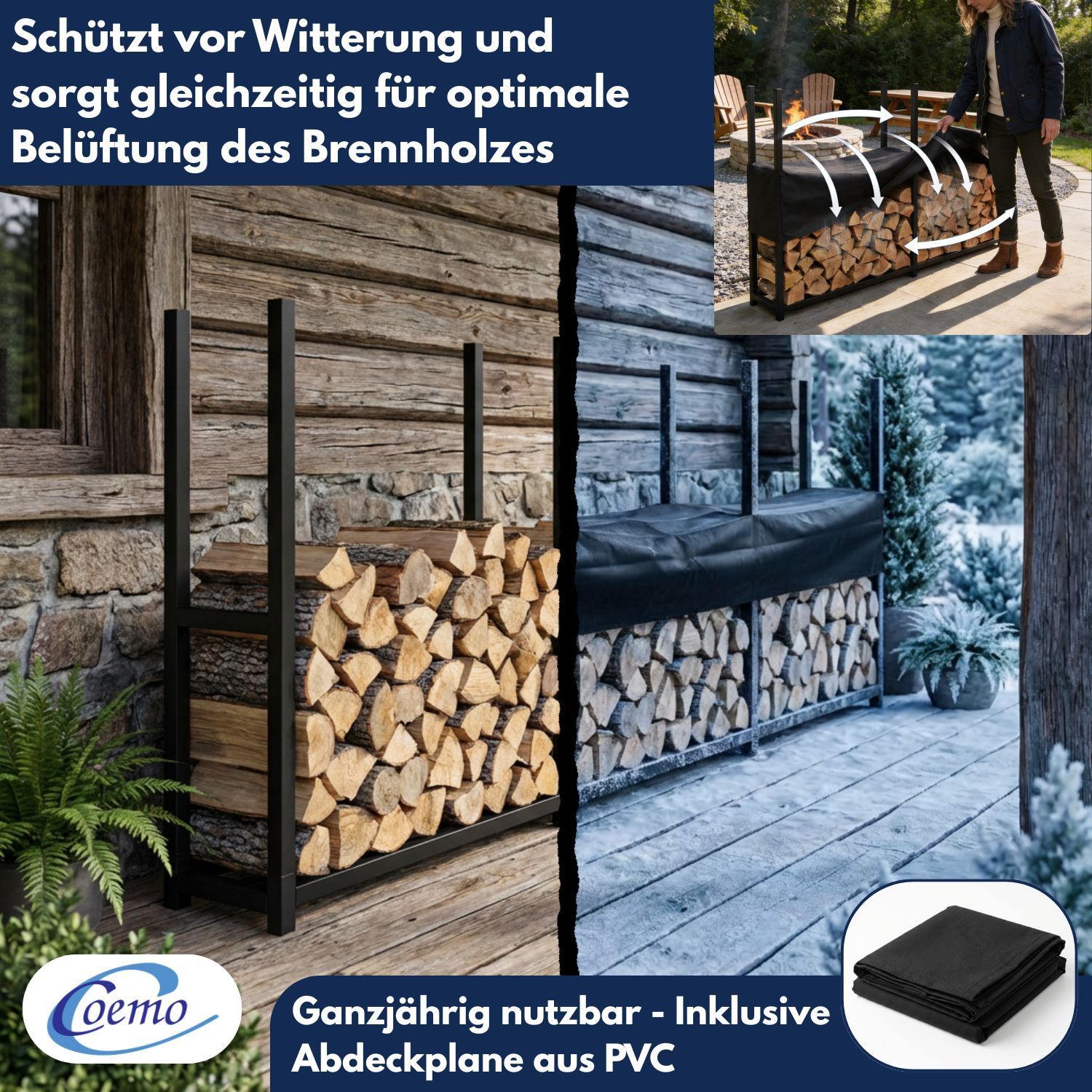 Coemo Kaminholzregal HANS Brennholz Regal
