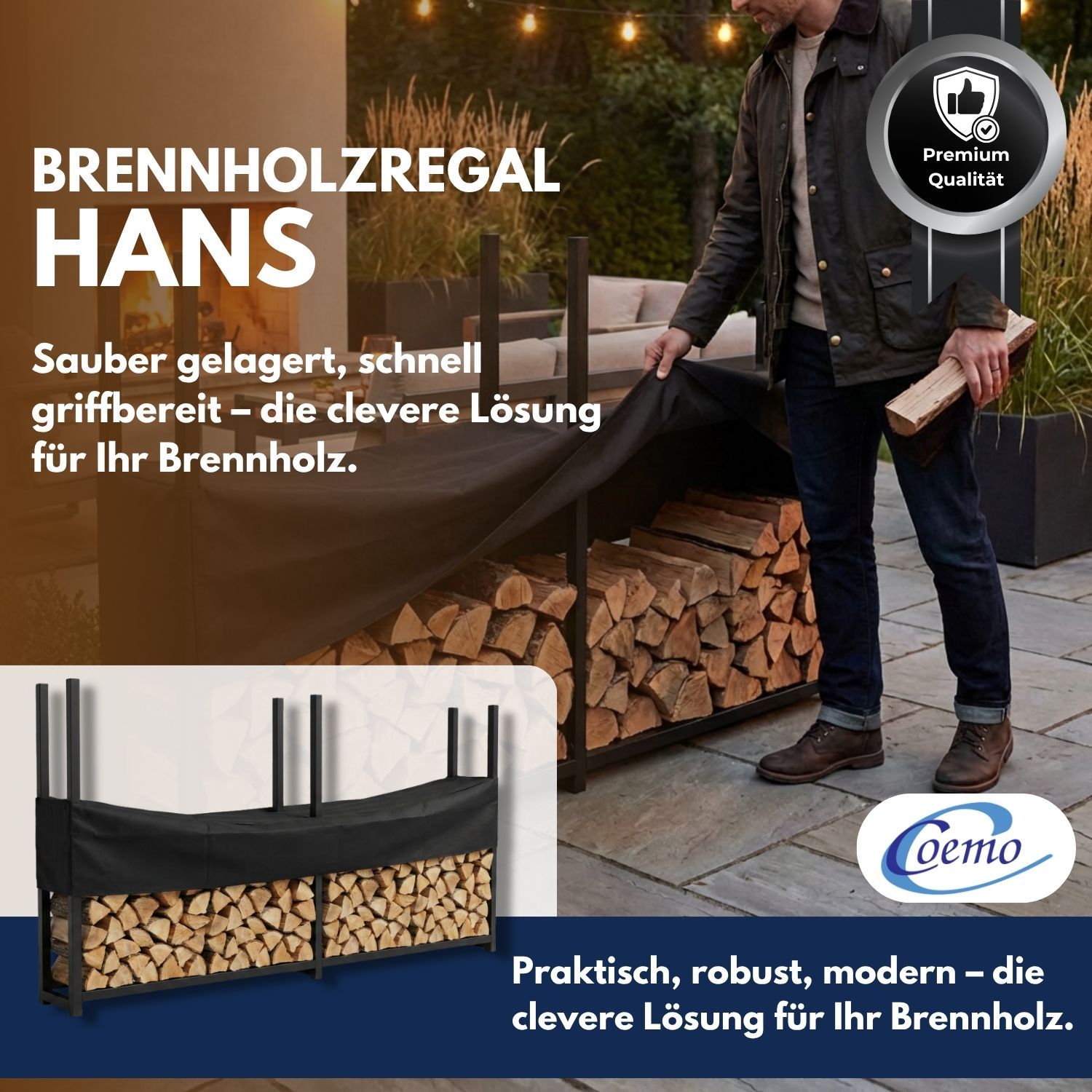 Coemo Kaminholzregal HANS Brennholz Regal