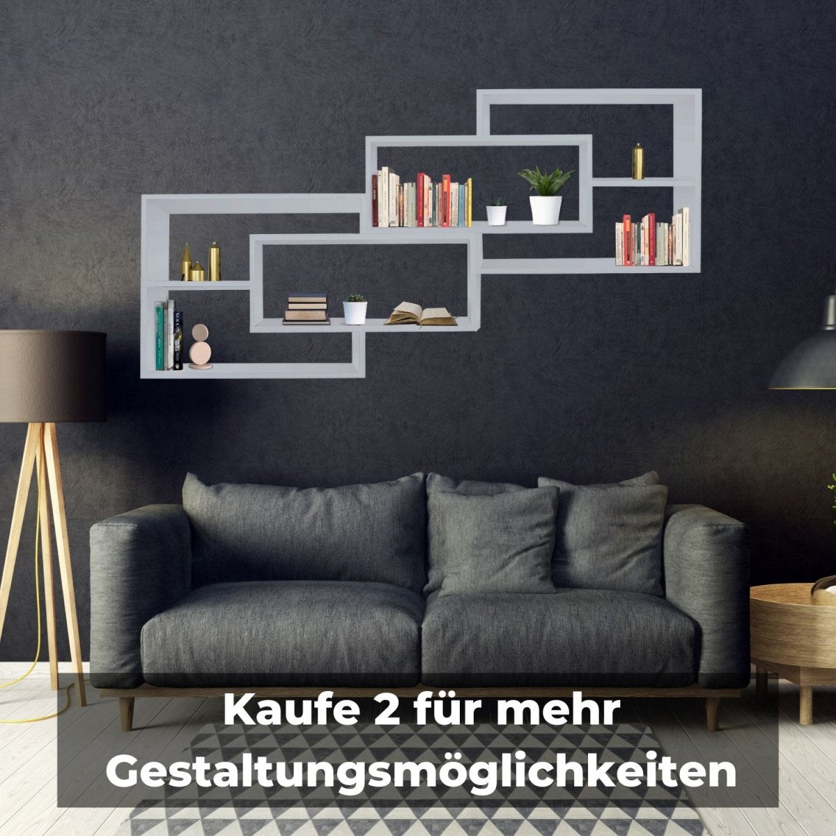 1B Wandregal Karo Schweberegal aus Holz