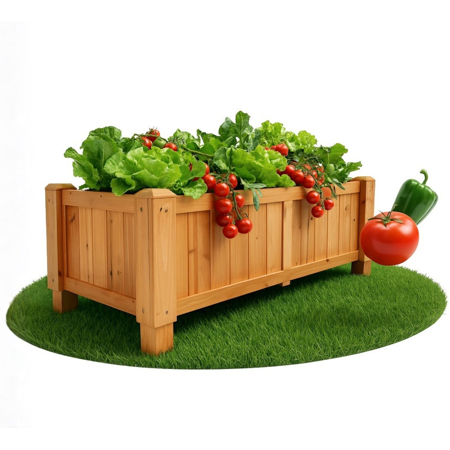 Coemo Hochbeet Kräuterbeet Holz mit Pflanzfolie