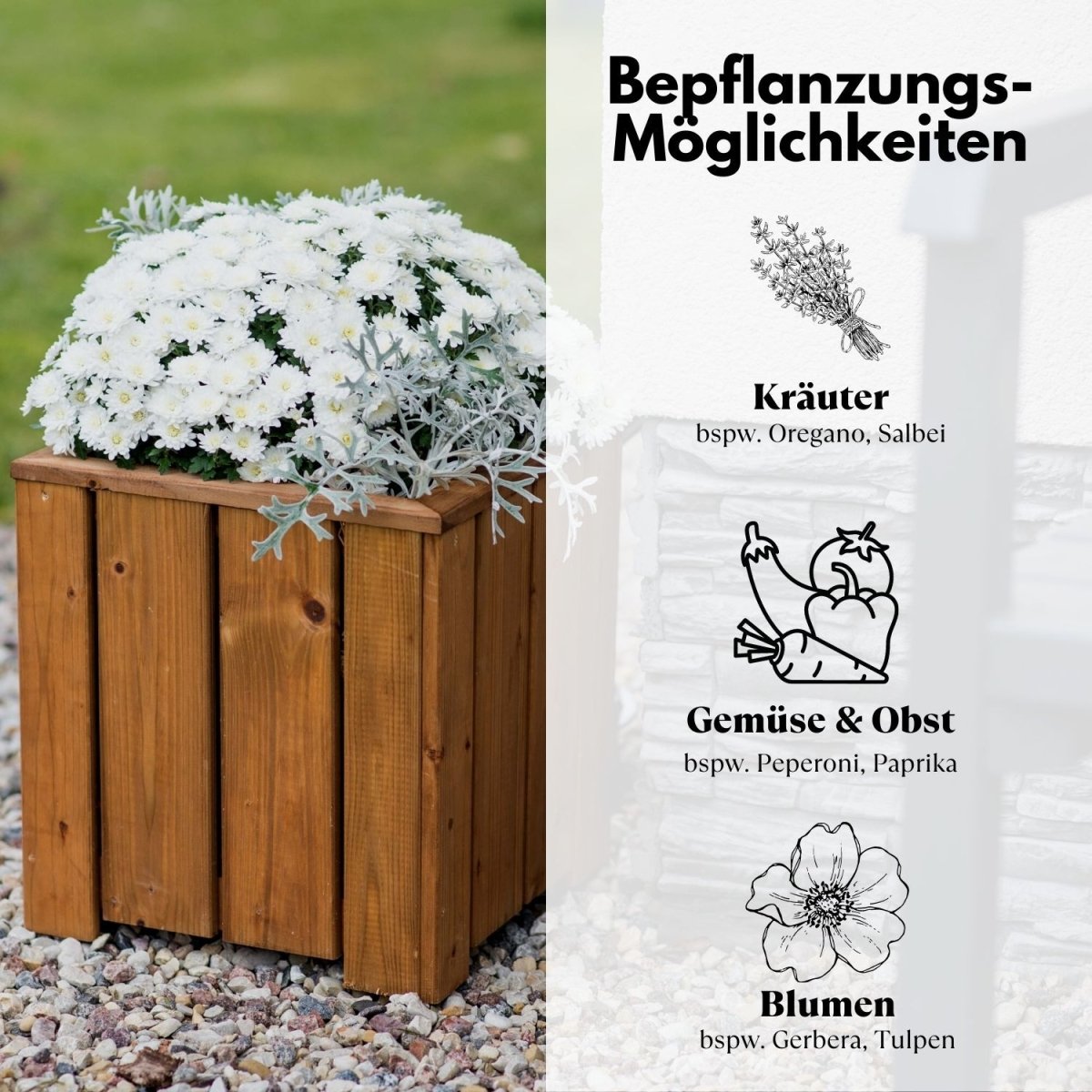 Coemo Blumenkasten Riga kleines Kräuterbeet Pflanzkübel - Mein-Regal.de