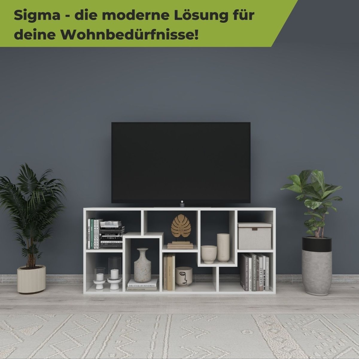 Coemo Bücherregal Sigma 8 versetzte Fächer, modernes Design - Mein - Regal.de