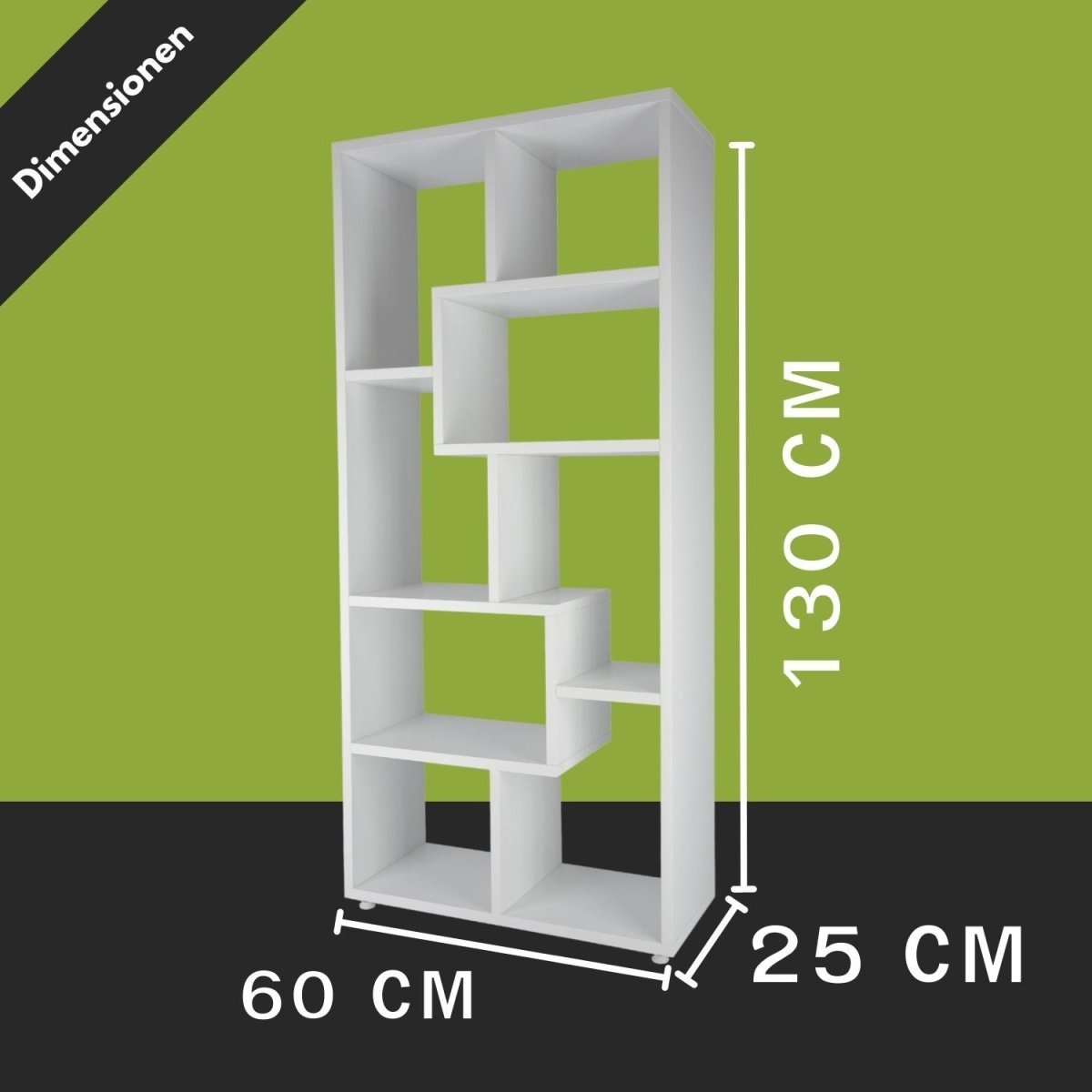 Coemo Bücherregal Sigma 8 versetzte Fächer, modernes Design - Mein - Regal.de