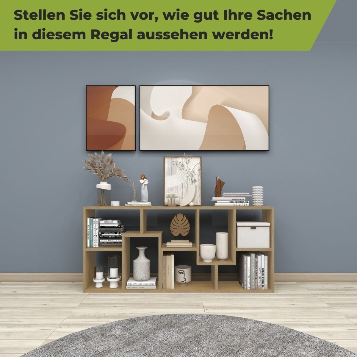 Coemo Bücherregal Sigma 8 versetzte Fächer, modernes Design - Mein - Regal.de