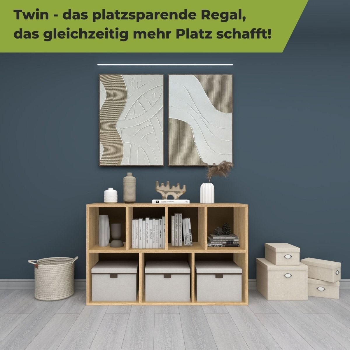 Coemo Bücherregal Twin Standregal 7 Fächer - Mein - Regal.de