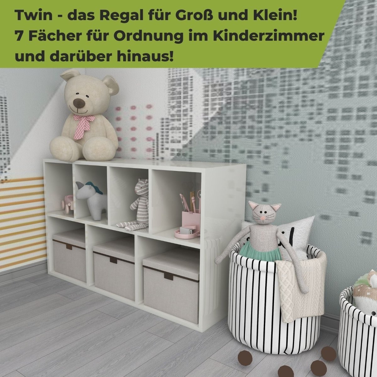 Coemo Bücherregal Twin Standregal 7 Fächer - Mein - Regal.de