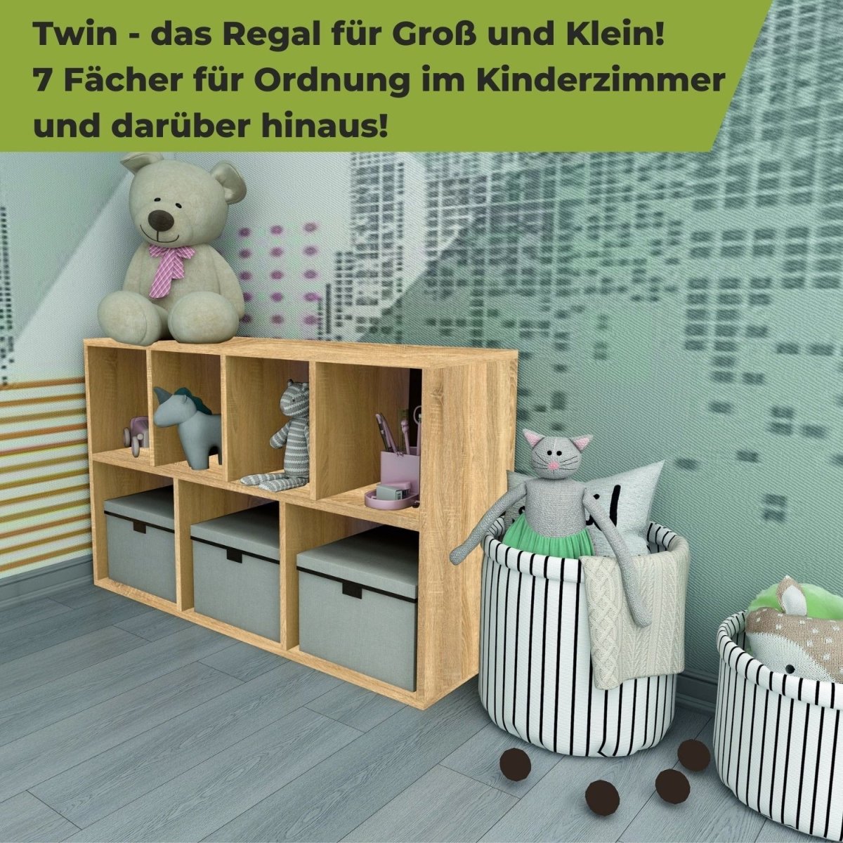 Coemo Bücherregal Twin Standregal 7 Fächer - Mein - Regal.de