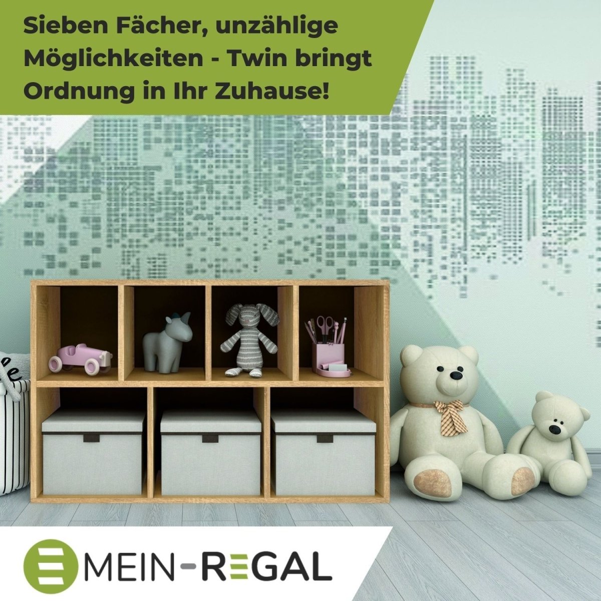 Coemo Bücherregal Twin Standregal 7 Fächer - Mein - Regal.de