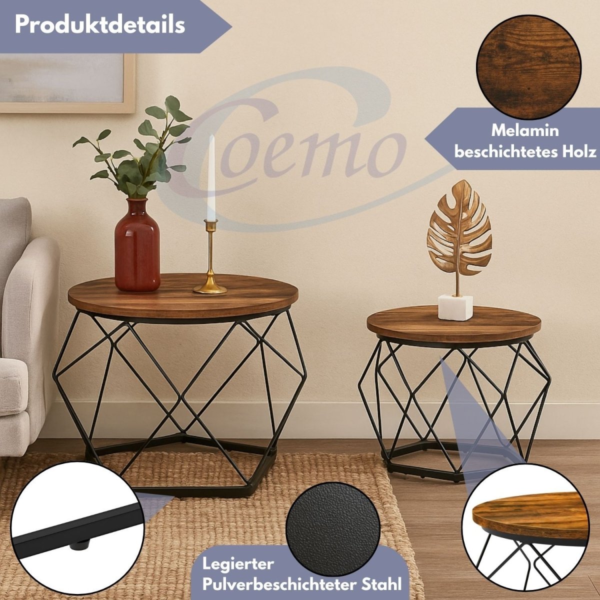 Coemo Couchtisch Duett 2 - er Set - Mein - Regal.de