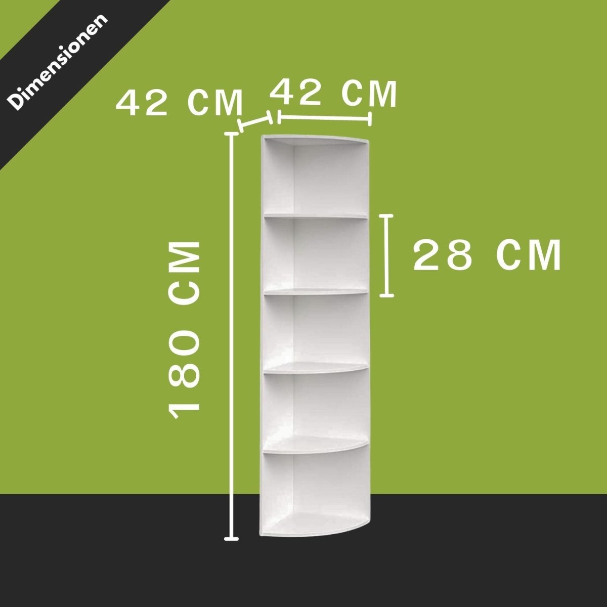 Coemo Eckregal Corner 185 aus Holz 5 Etagen - Mein - Regal.de