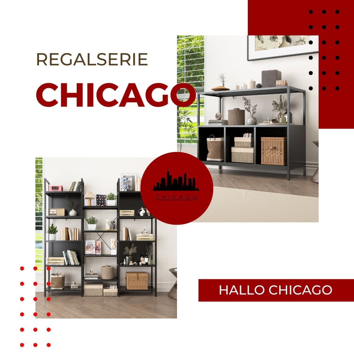 Coemo Konsolentisch Chicago Regal 2 Etagen - Mein - Regal.de