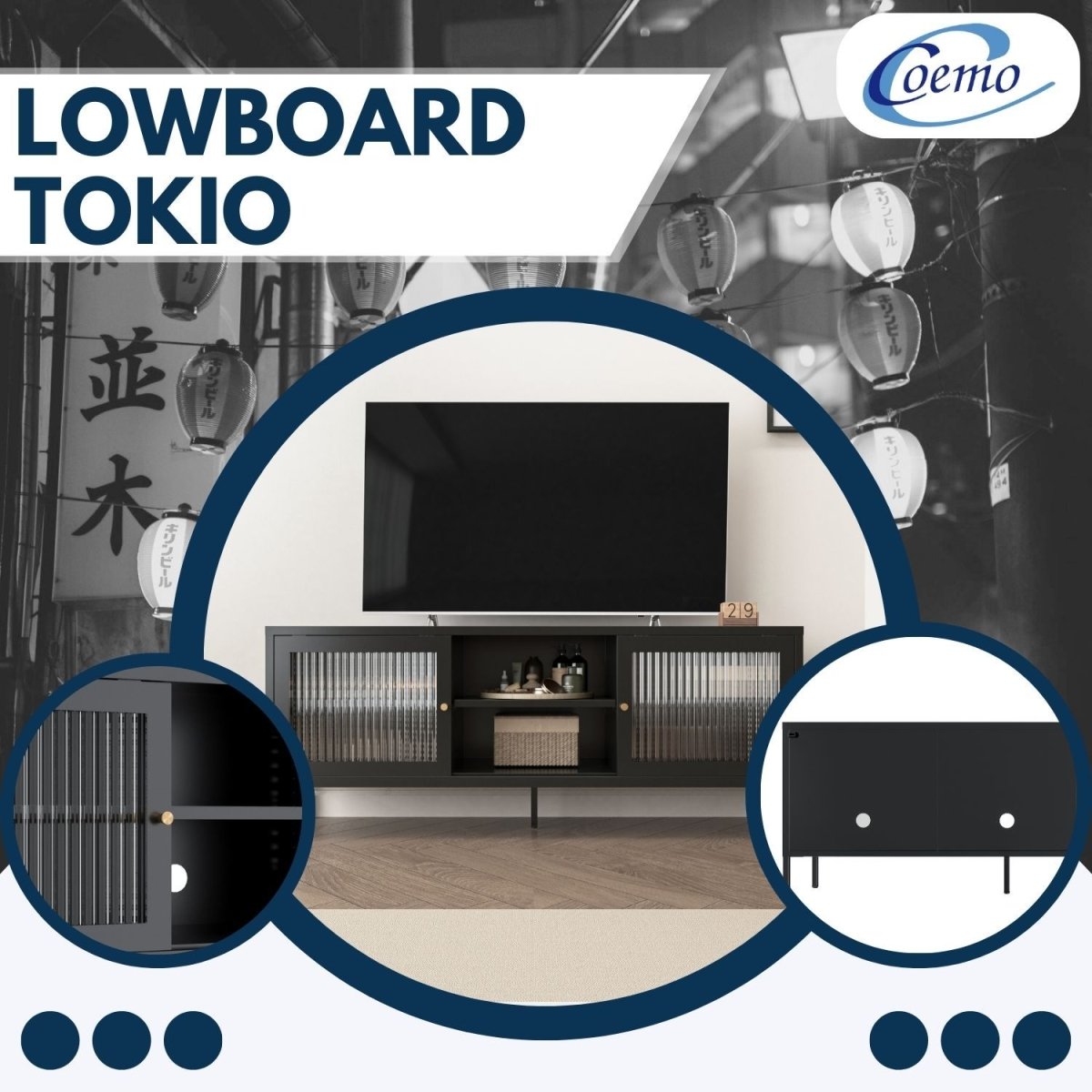 Coemo Lowboard Tokio TV - Schrank - Mein - Regal.de