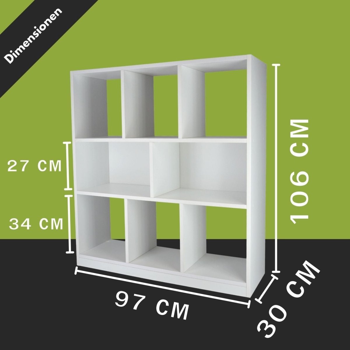 Coemo Raumteiler Split aus Holz 3 Etagenregal 8 Fächer - Mein - Regal.de