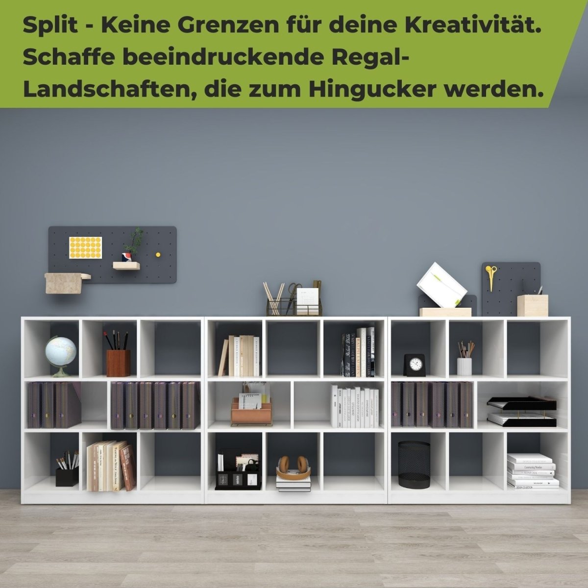 Coemo Raumteiler Split aus Holz 3 Etagenregal 8 Fächer - Mein - Regal.de