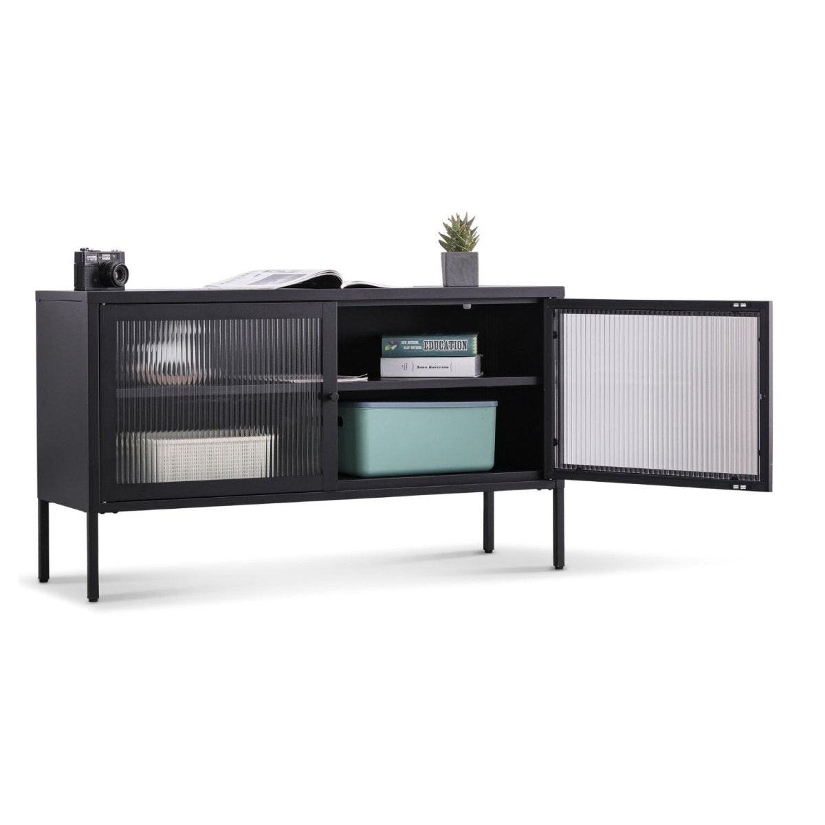 Coemo Sideboard Tokio aus Metall mit Glastüren - Mein-Regal.de