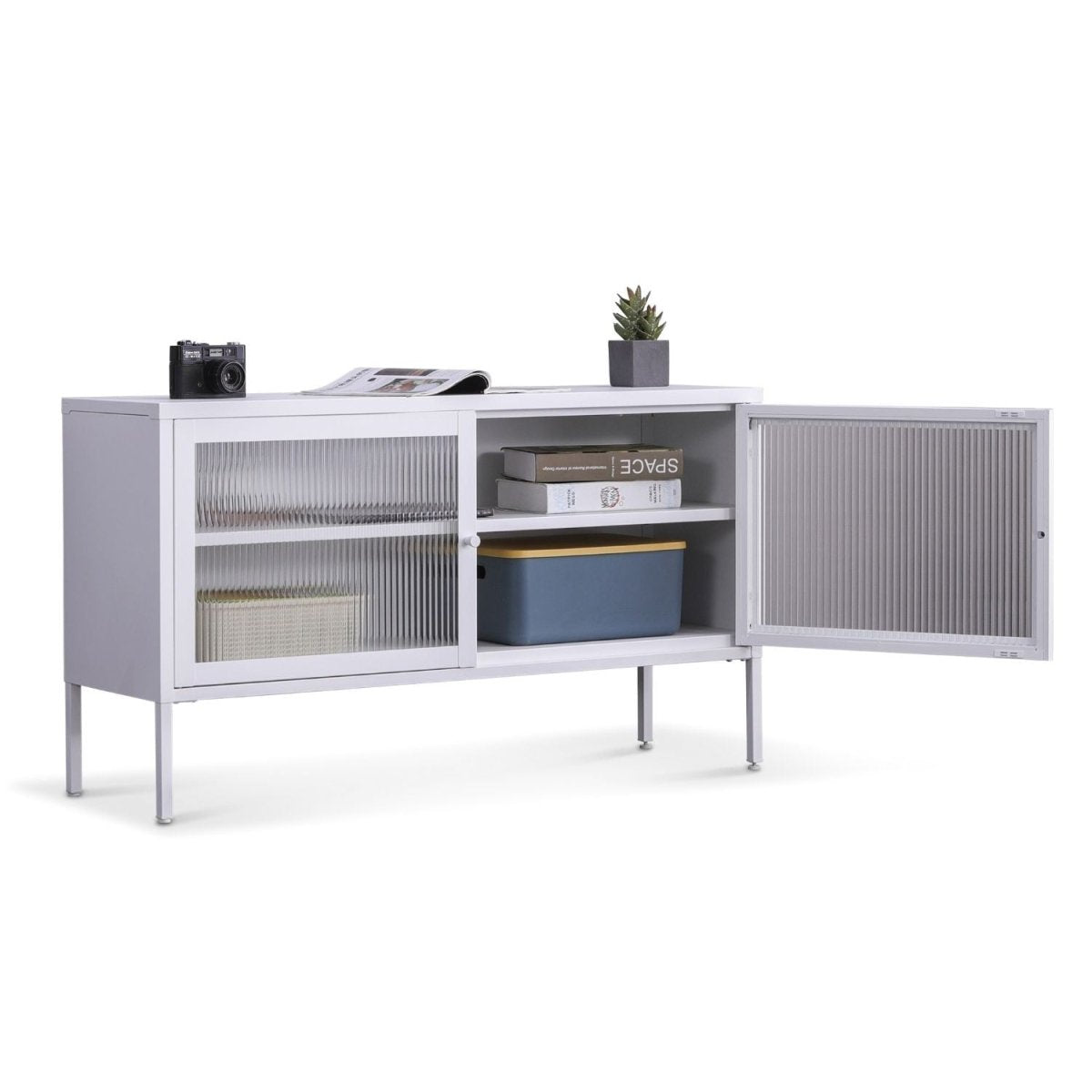 Coemo Sideboard Tokio aus Metall mit Glastüren - Mein-Regal.de